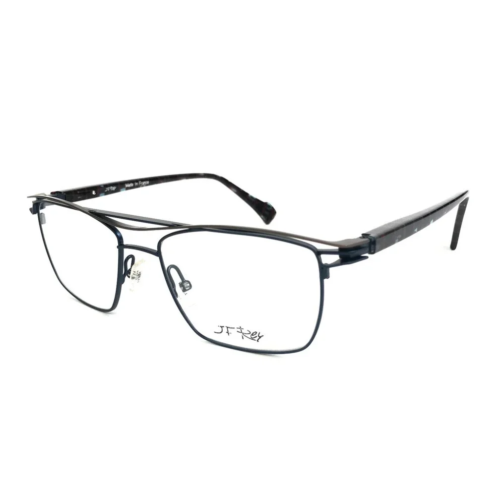 J. F. Rey Eyeglasses Frames JF2963 2005 Black Blue Gray Rectangle 53-17-148